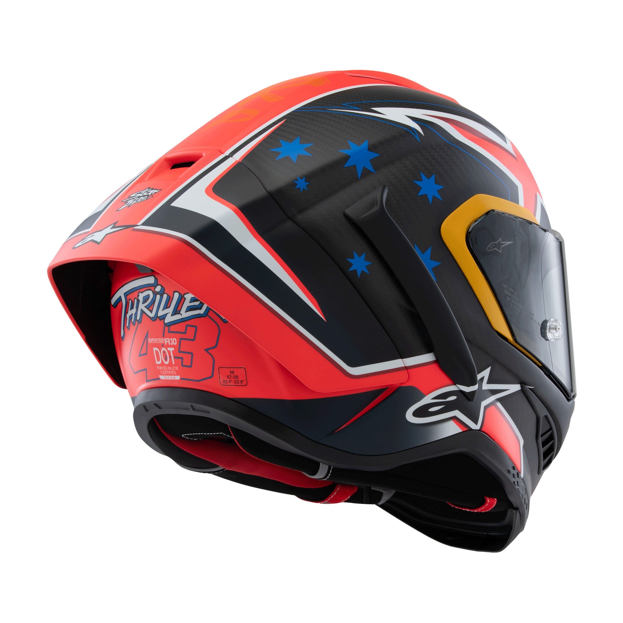 Alpinestars Supertech R10 Miller Carbon Motorcycle Racing  Helmet Red Matt
