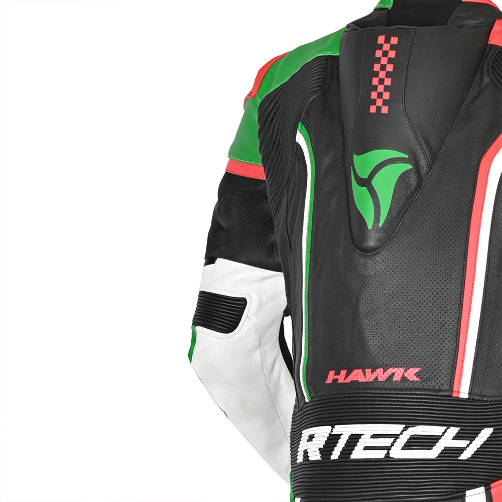 R Tech Hawk 1PC Motorcycle Racing Suit Green Black Red White 