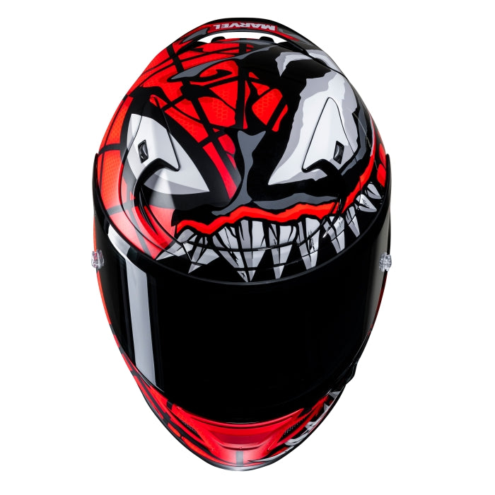 HJC RPHA 12 Maximized Venom Marvel MC1SF Motorcycle Racing Helmet Red Black White