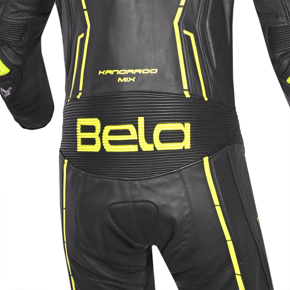 BELA Rocket Man Mix Kangaroo 1 PC Motorbike Suit Black Yellow Flour