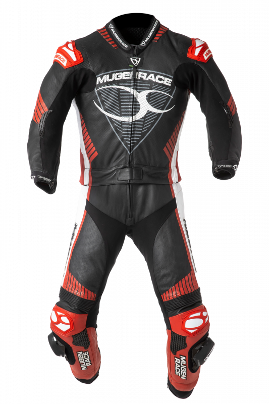 MUGENRACE MNR 1711 Impegnato Traje Piel Mujer Negro Rojo Blanco