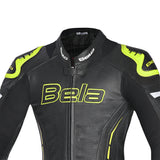 BELA Rocket Lady Mix Kangaroo 1-PC Motorcycle Racing Suits White/Black/Yellow Fluor