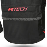 R-Tech Knight Rider Long - Motorcycle Touring Jacket - Black Dark Grey Red 