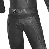 SHUA Infinity 2 PC Motorcycle Racing Leather Suit Black Dark Grey 