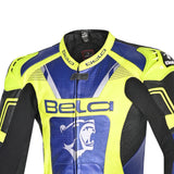 Bela X race - 1 PC Racing leather suit - blue yellow black - MaximomotoUK