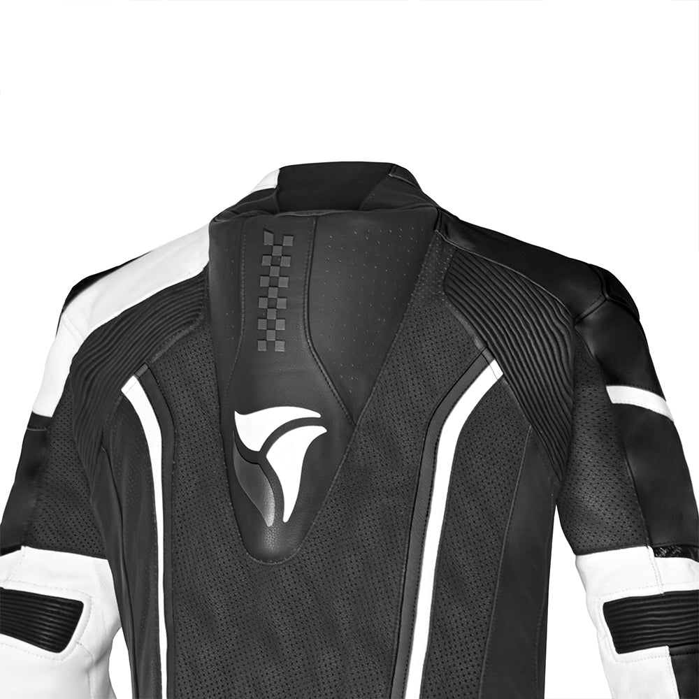 R Tech Hawk 1PC Motorcycle Racing Leather Suit Black White 