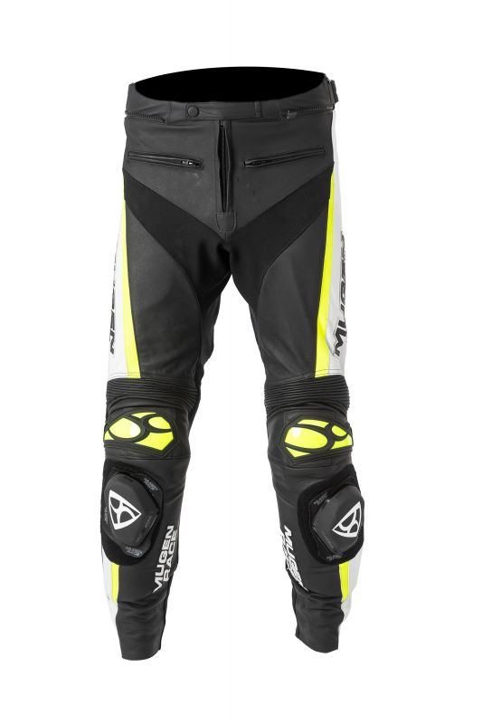 MUGENRACE LP-MNR-1915 RBRS-1 Cuero Pantalones Negro Blanco Amarillo