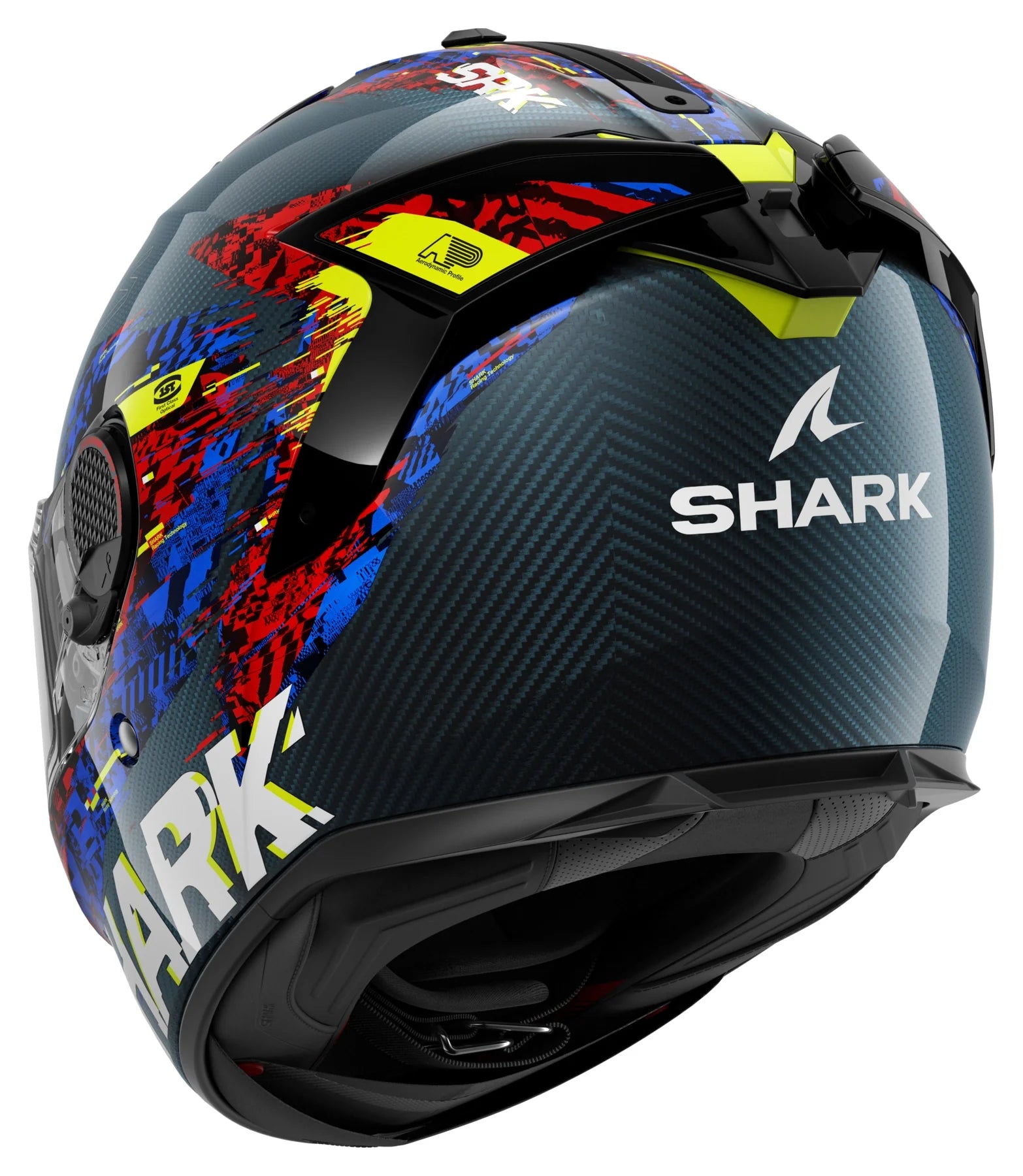 SHARK SPARTAN GT PRO CARBON SPEED-VIB MOTORCYCLE HELMET CARBON BLUE RED