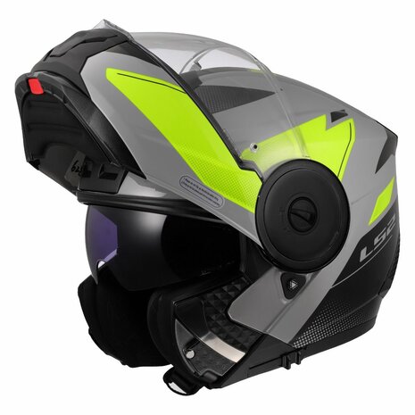 LS2 FF902 Scope II Modular Motorcycle Helmet Duria Grey H.V Yellow