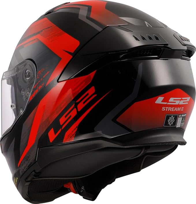 LS2 FF808 STREAM FULL FACE HELMETS  FURY BLACK RED-06 3XL 