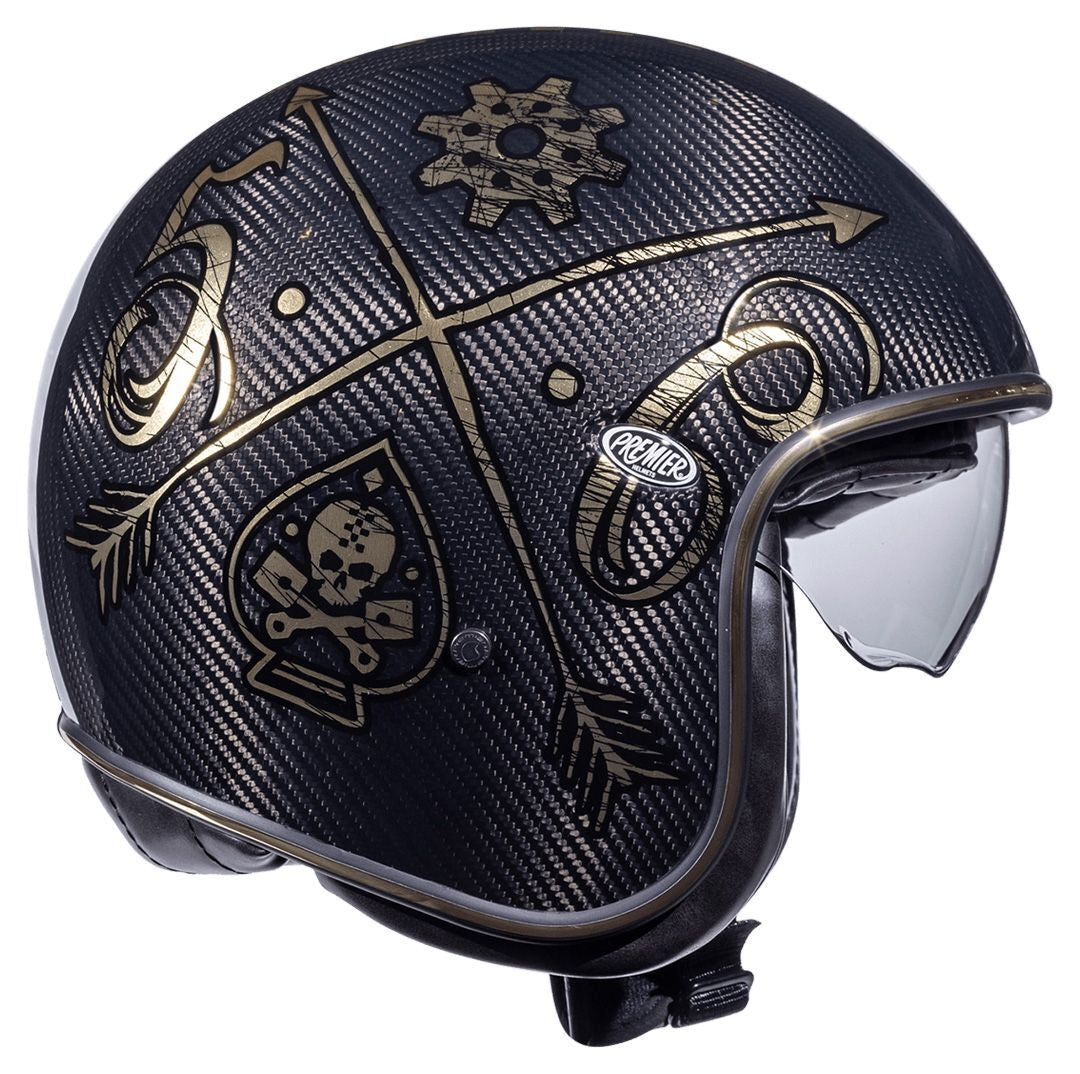  PREMIER - VINT HELMET. CARBON NX GOLD CHROM - SECURTEX MOTOR SL (t/a MaximoMoto)