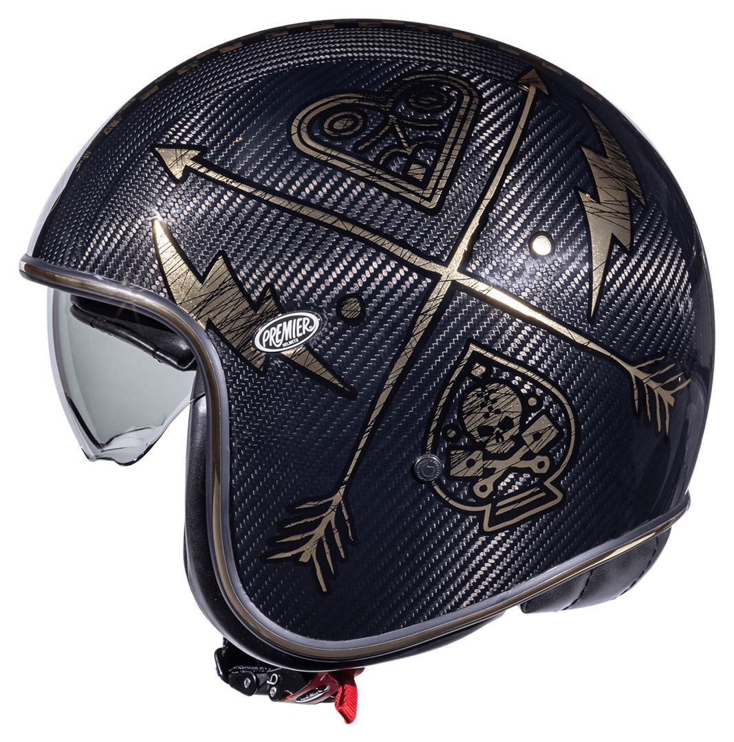  PREMIER - VINT HELMET. CARBON NX GOLD CHROM - SECURTEX MOTOR SL (t/a MaximoMoto)