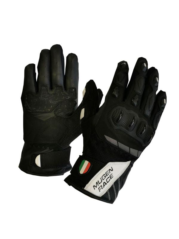 MugenRace G-MNR-2069 Mia Cortos Moto Guantes Blanco Negro