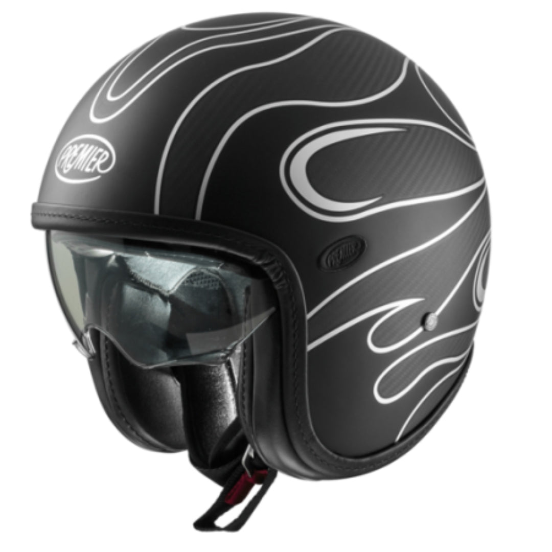  PREMIER VINT.PL ED.CARB FR jet scooter helmet jet BM chrome silver BM