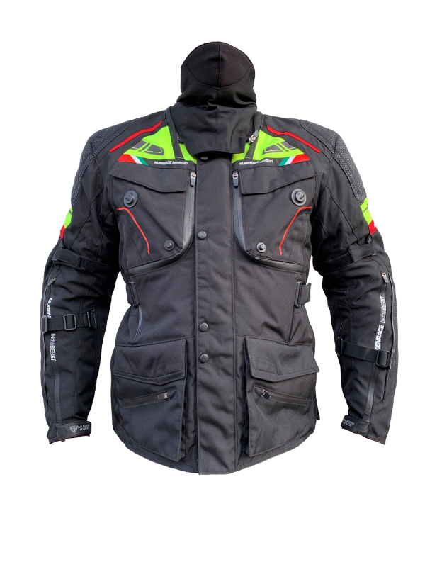 MUGENRACE NJ-MNR-2099 MARS Textil Chaqueta Negro Amarillo Fluor