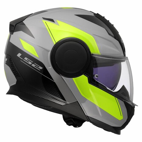 LS2 FF902 Scope II Modular Motorcycle Helmet Duria Grey H.V Yellow