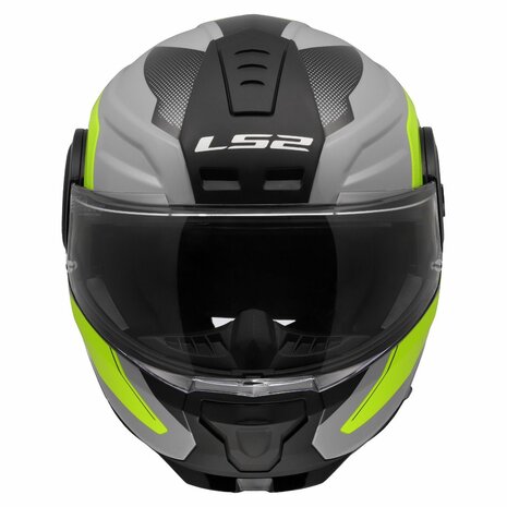 LS2 FF902 Scope II Modular Motorcycle Helmet Duria Grey H.V Yellow