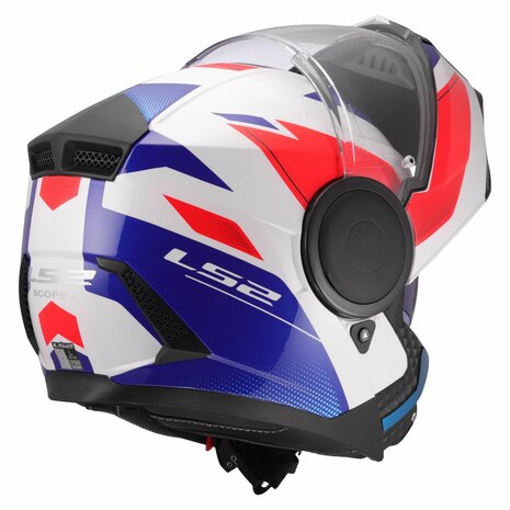 LS2 FF902 Scope II Motorbike Modular Helmet White Blue Red
