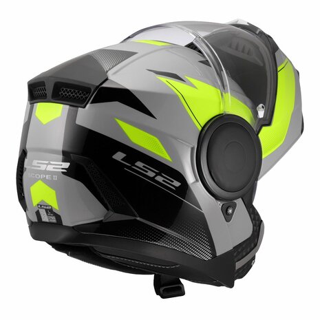 LS2 FF902 Scope II Modular Motorcycle Helmet Duria Grey H.V Yellow