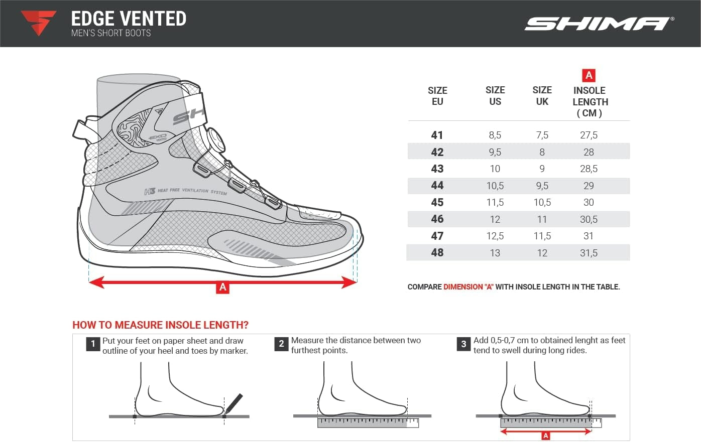 SHIMA EDGE VENTED BOOTS BLK - SECURTEX MOTOR SL (t/a MaximoMoto)