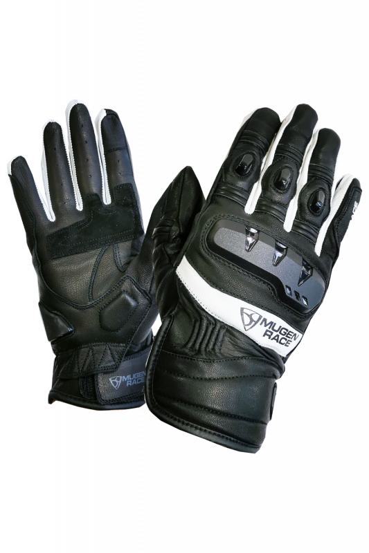 MUGENRACE G-MNR-2170 MULTI Moto Cortos Guantes Negro Blanco