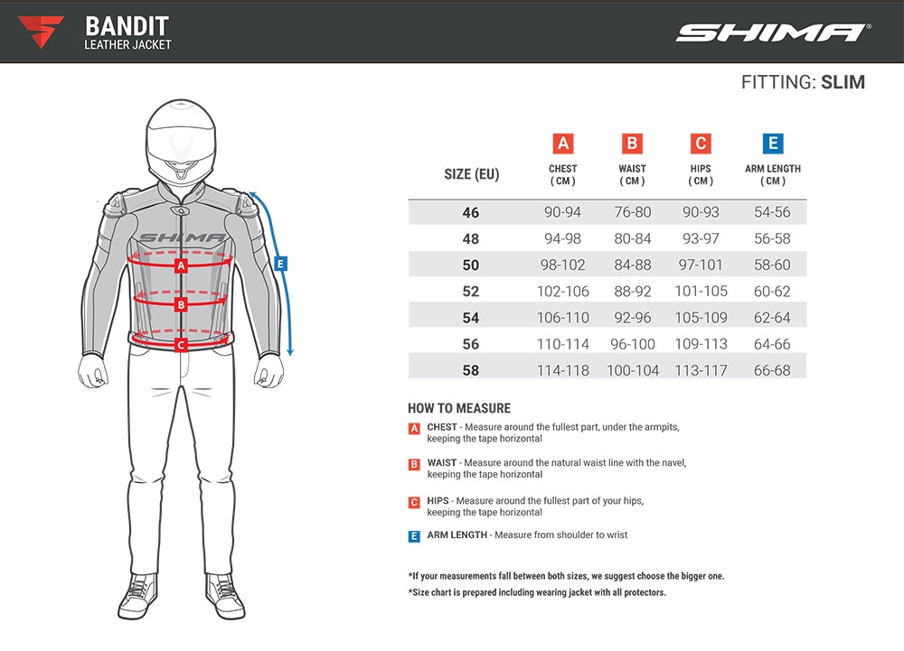 SHIMA BANDIT JACKET RED - SECURTEX MOTOR S.L (t/a MaximoMoto)