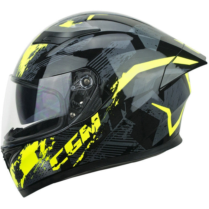  CGM - Full Face Racing Helmet 360S KAD RACE Grey Green
