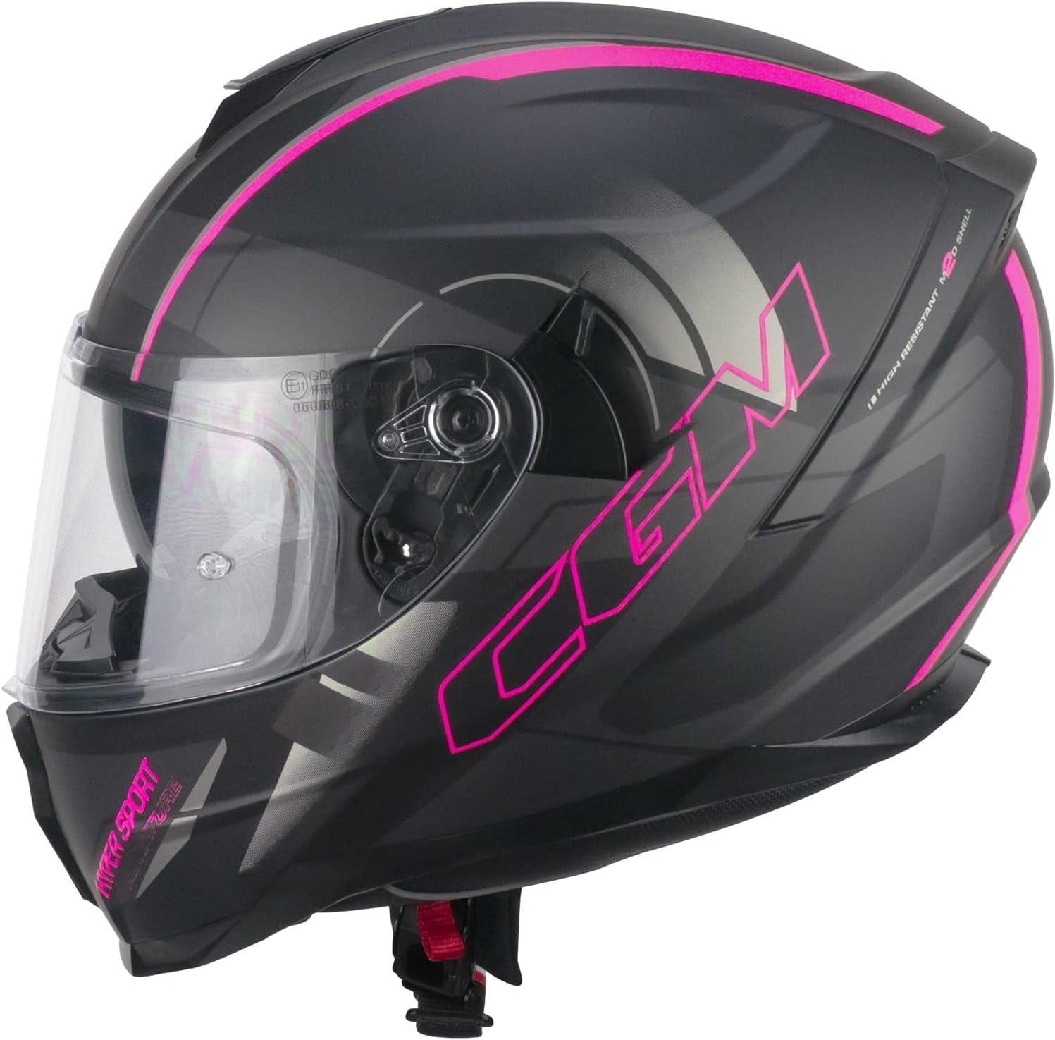  CGM - 321G ATOM SPORT Nero Fuchsia fluo opaque - SECURTEX MOTOR SL (t/a MaximoMoto)