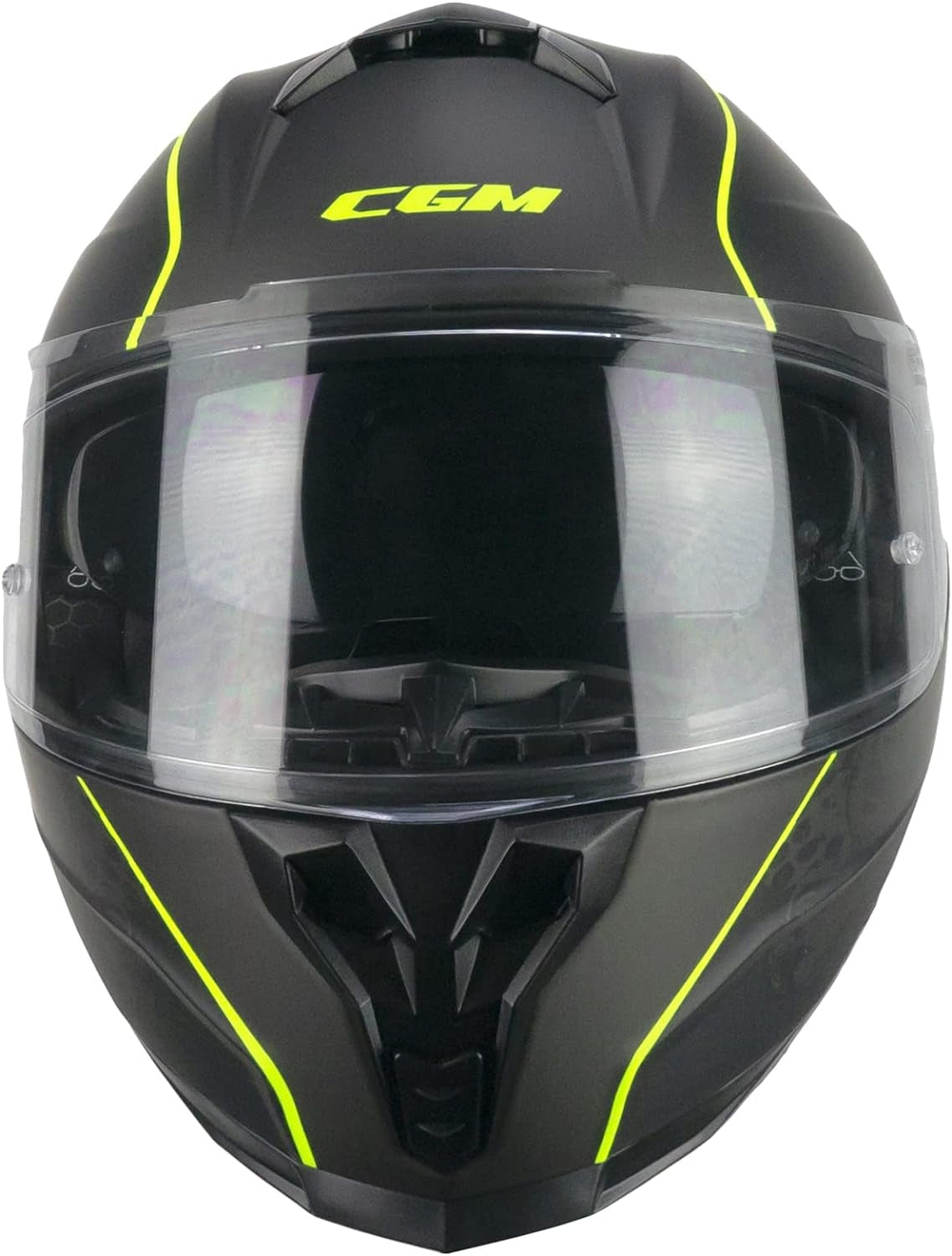  CGM - 321S ATOM SKULL Nero Giallo fluo opaque - SECURTEX MOTOR SL (t/a MaximoMoto)