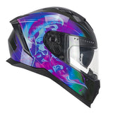 CGM 311S BLAST JELLY Integral Moto Casco Negro Púrpura