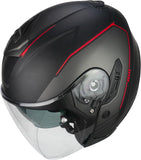 CGM 160G JAD RIDE JET CASCO MOTO NERO ROSSO OPACO
