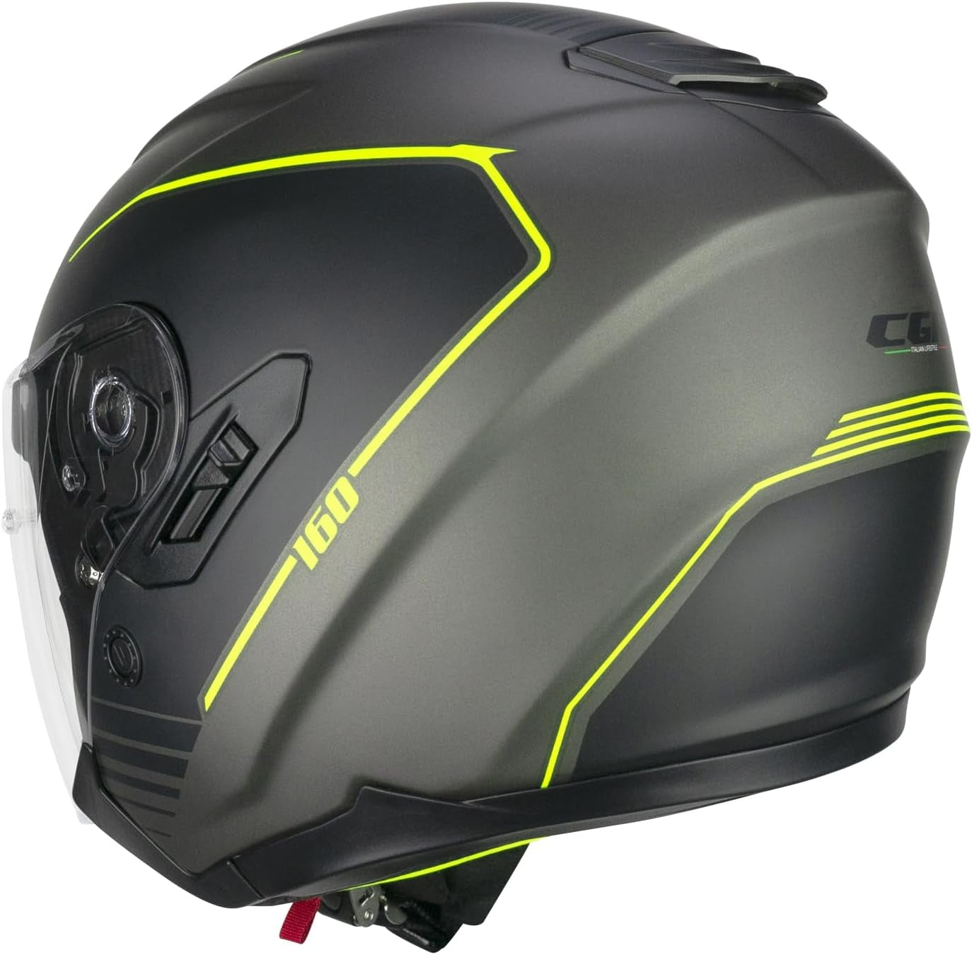 CGM 160G JAD RIDE JET CASCO MOTO GRAFITE GIALLO FLUO OPACO