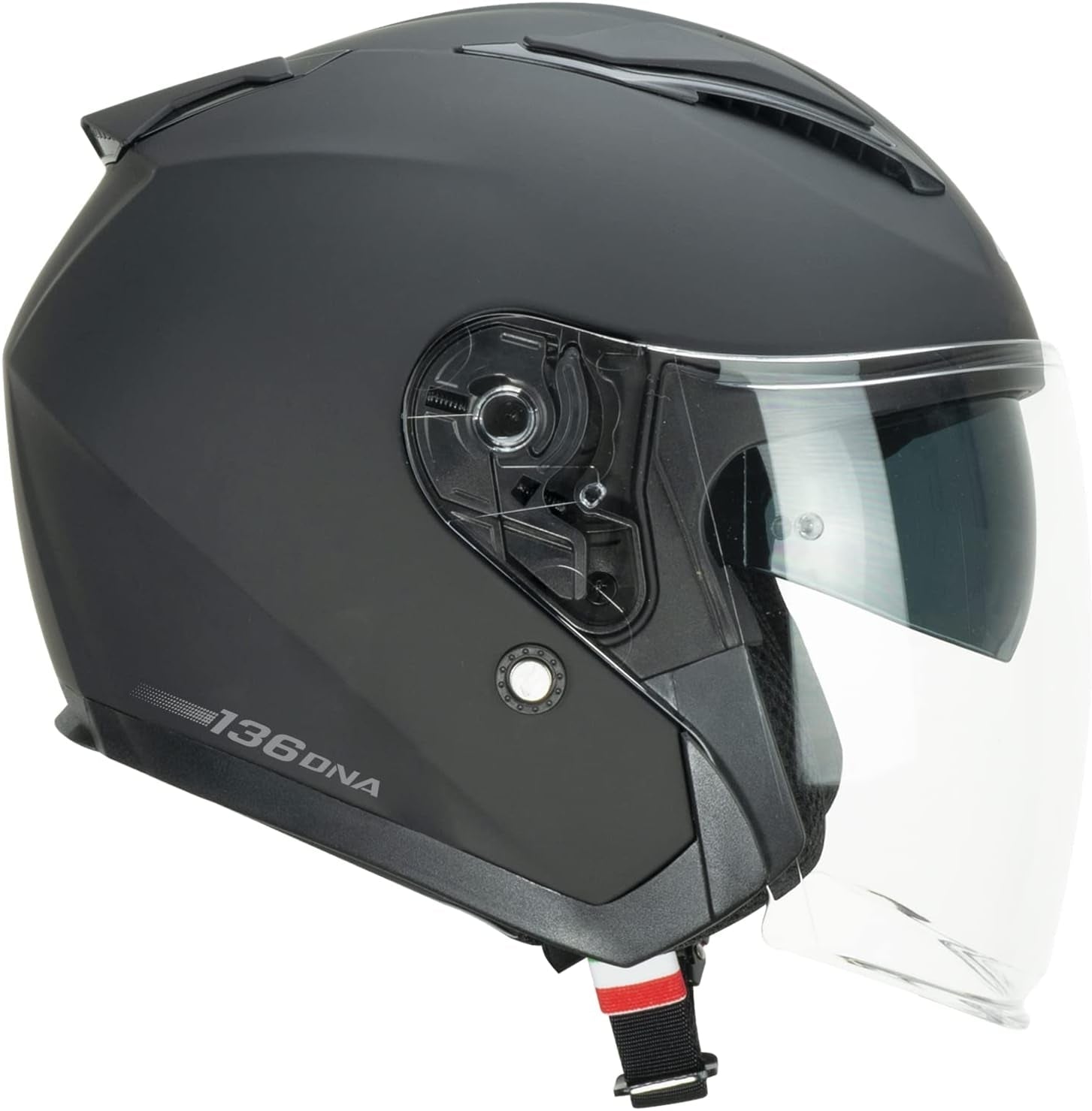  136A DNA MONO Jet Touring Motorcycle Helmet Matte Black