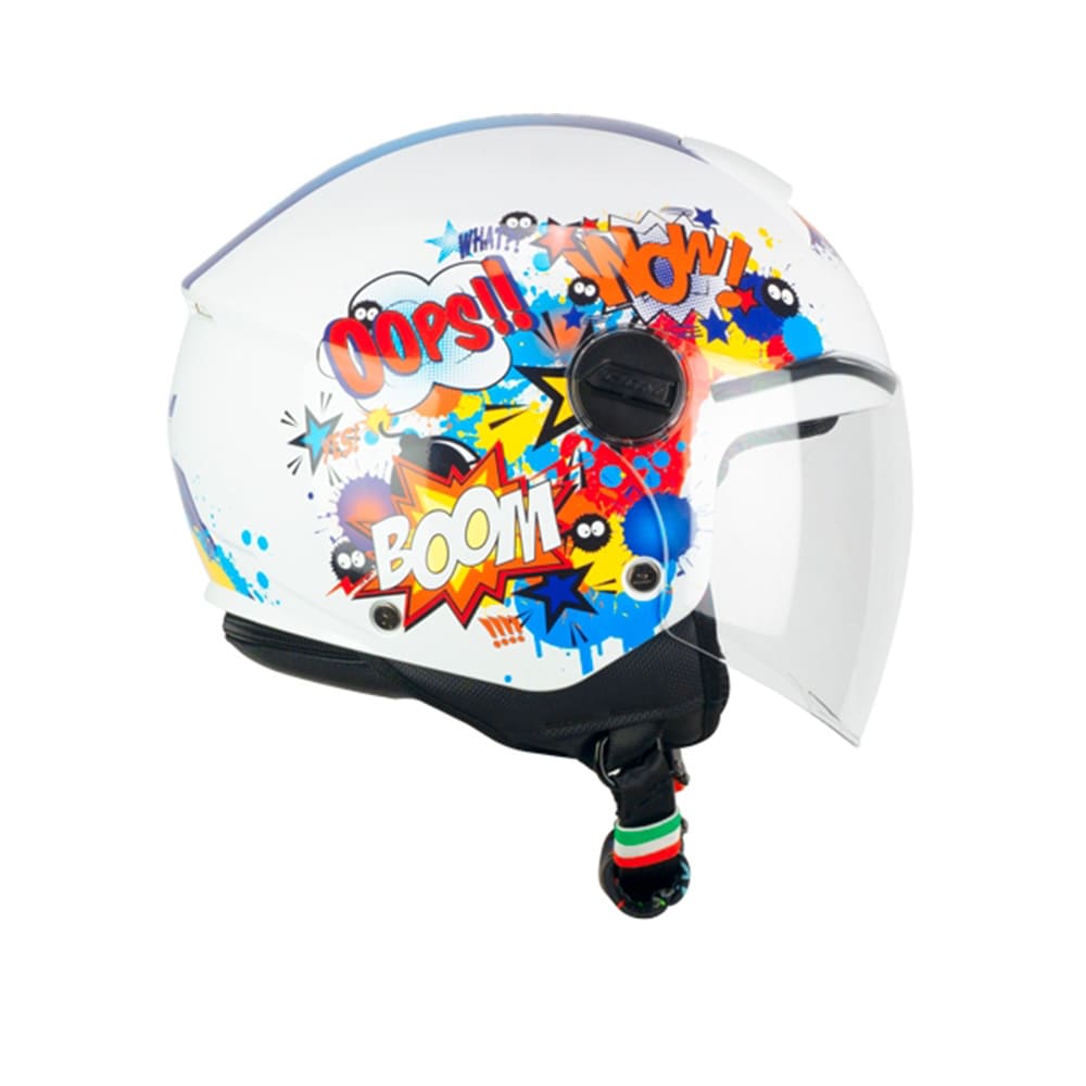 CGM 261G MINI COMICS Cara Abierta Casco Azul Blanco