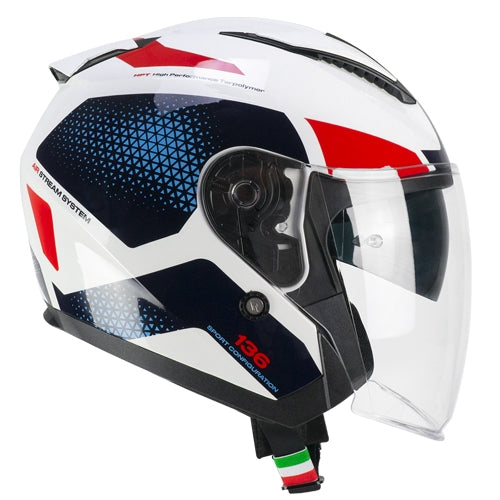 CGM 136G DNA GALAXY JET CASCO MOTO BLANCO AZUL