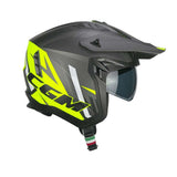 CGM 155X Rush Moto Jet Casco Amarillo Grafito fluo Mate