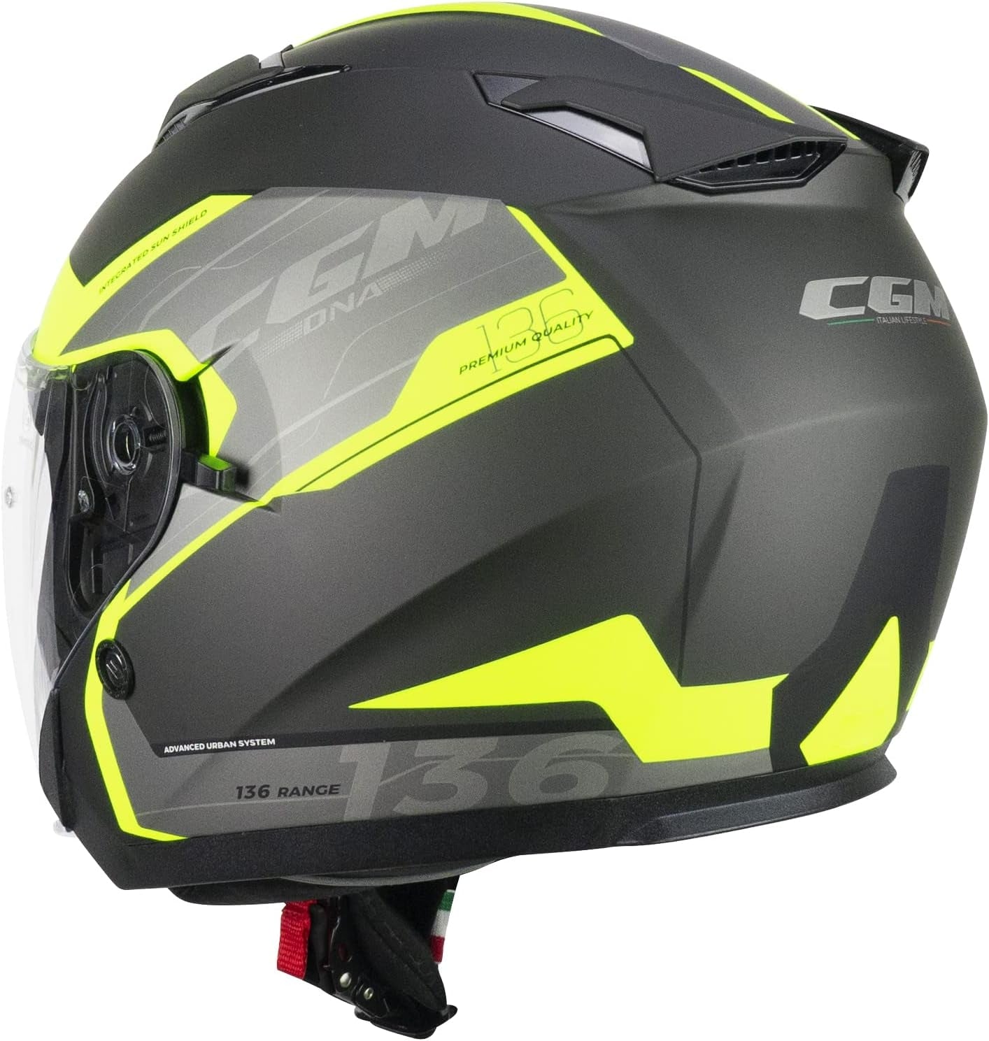  CGM - 136S DNA APACHE Grafite Giallo fluo opaque - SECURTEX MOTOR SL (t/a MaximoMoto)