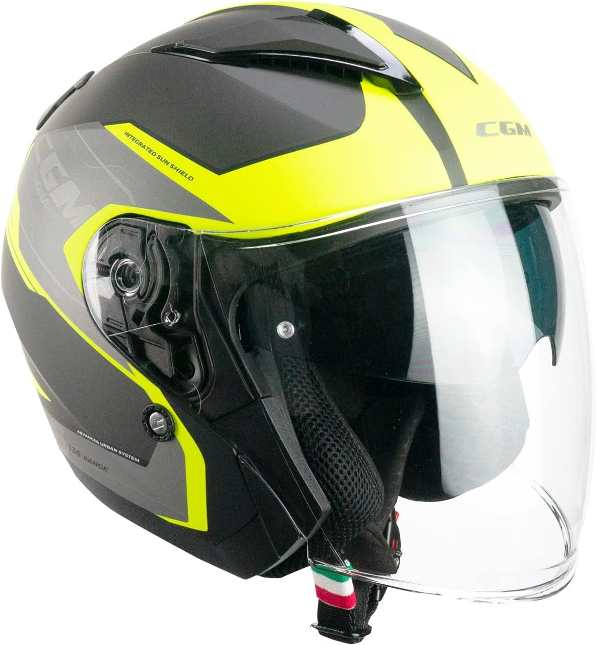  CGM - 136S DNA APACHE Grafite Giallo fluo opaque - SECURTEX MOTOR SL (t/a MaximoMoto)