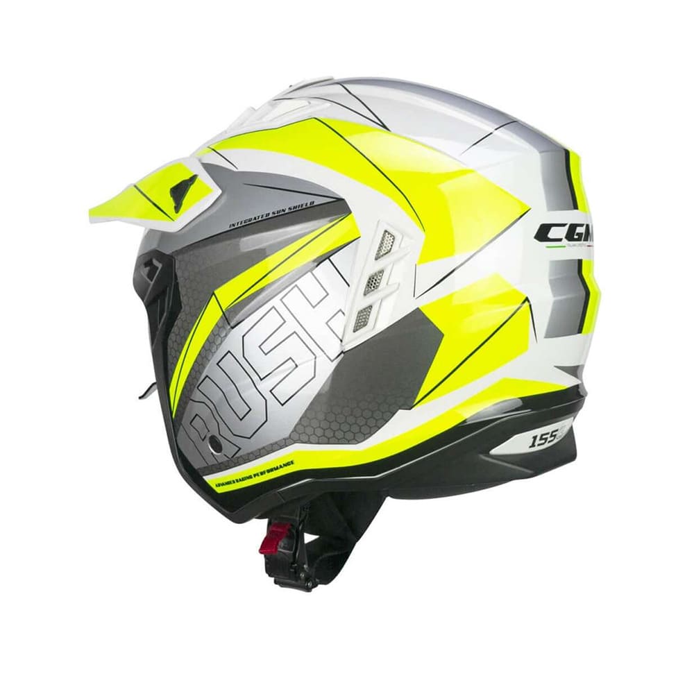 CGM 155G RUSH DUAL Jet Casco De Moto Blanco Amarillo Fluo