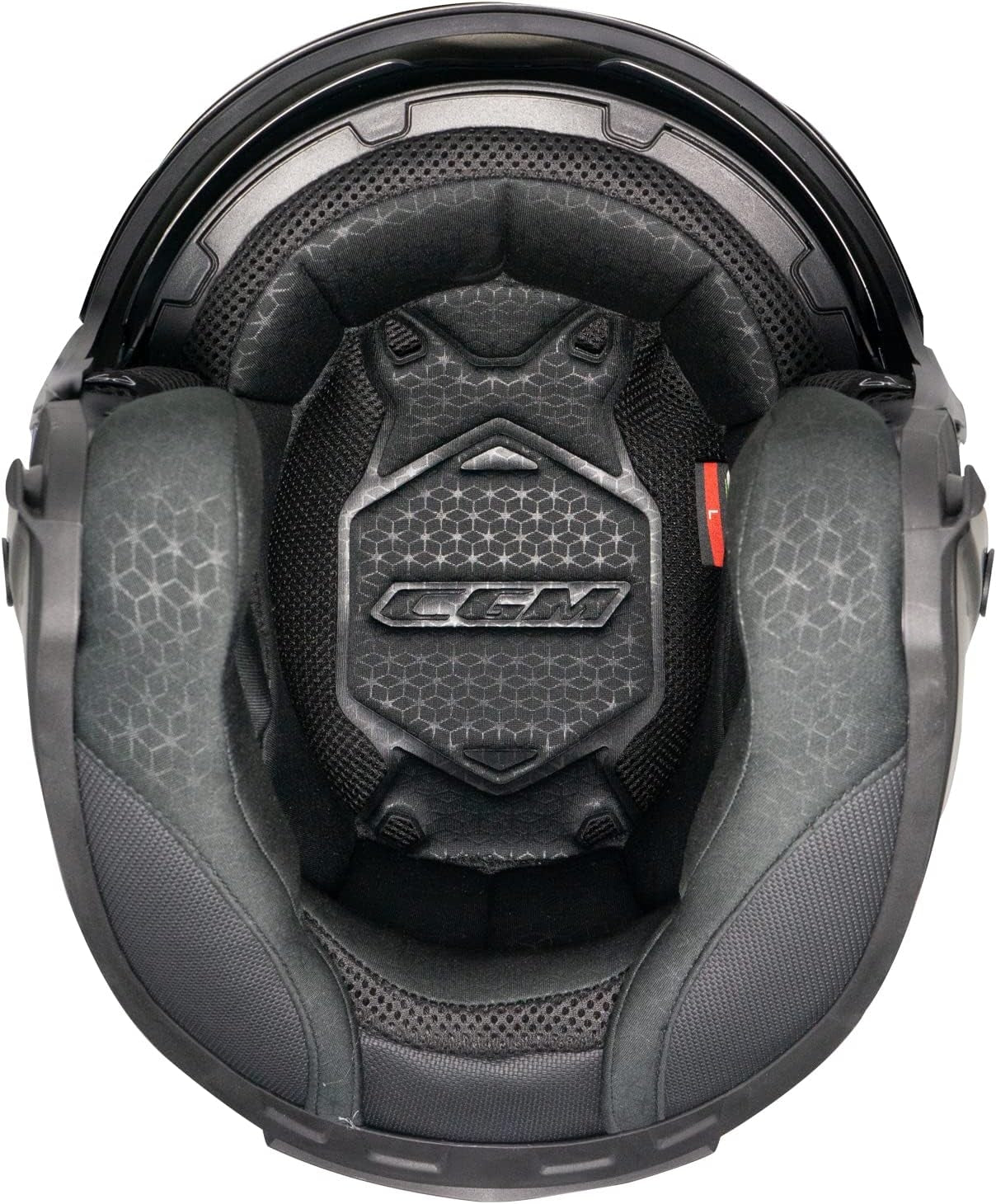 CGM 127X DEEP FREAKER ABATIBLES CASCO JET NERO ROSSO OPACO 