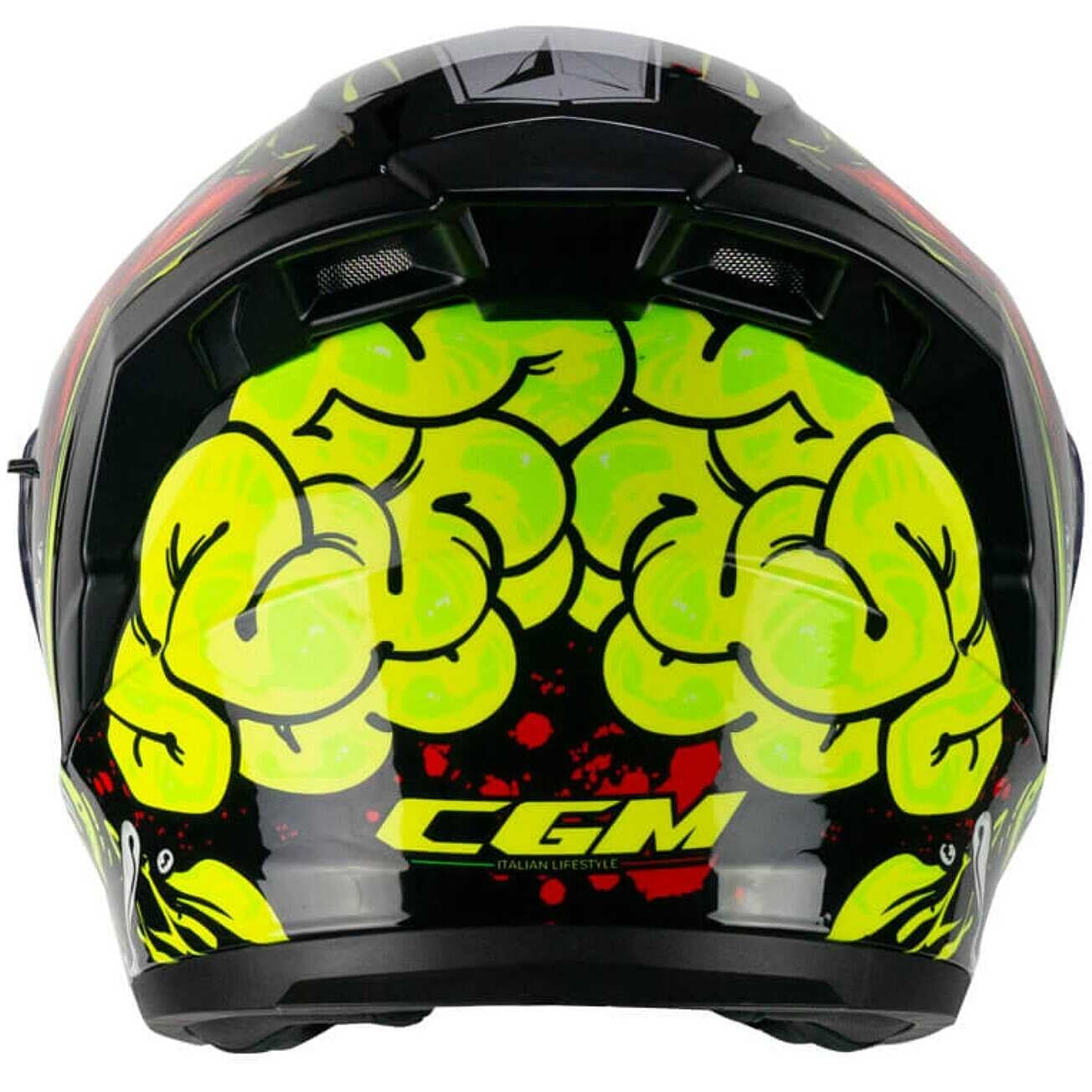 CGM 127X DEEP FREAKER ABATIBLES CASCO JET NERO GIALLO FLUO
