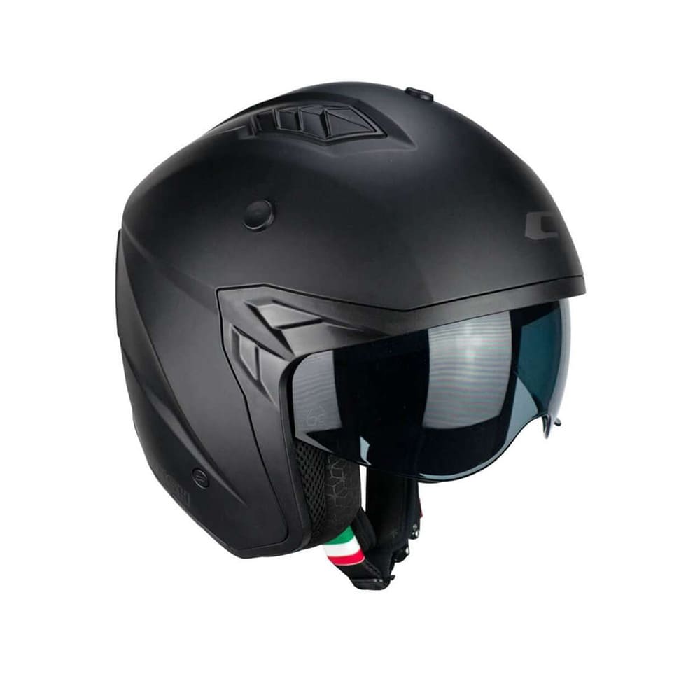 CGM 155G Rush Mono Cara Abierta Casco Moto Negro Mate