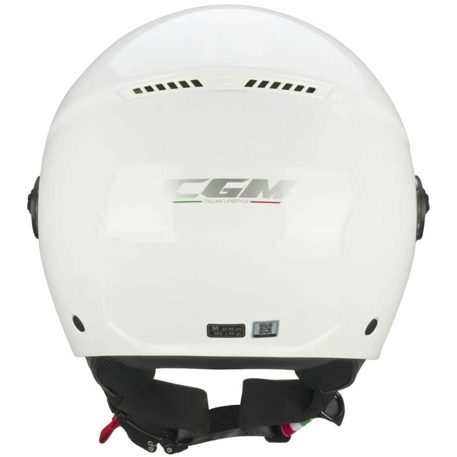 CGM 167A FLO MONO Abierto Jet Casco Bianco Largo