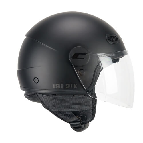 CGM 191A PIX MONO DEMI JET CASCO MOTO NERO OPACO LUNGA