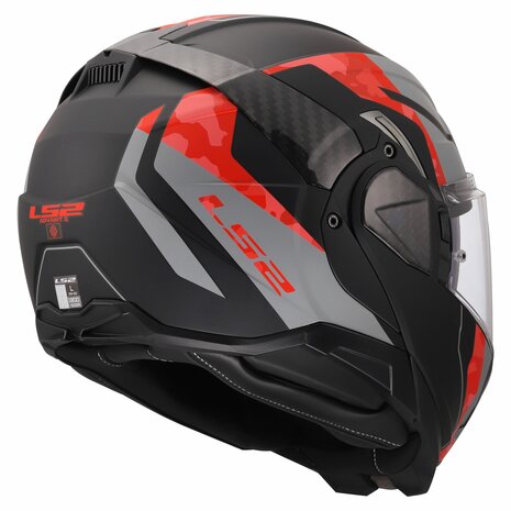 LS2 FF910 ADVANT II GLIDE MOTORCYCLE FLIP FRONT HELMET BLACK GREY RED