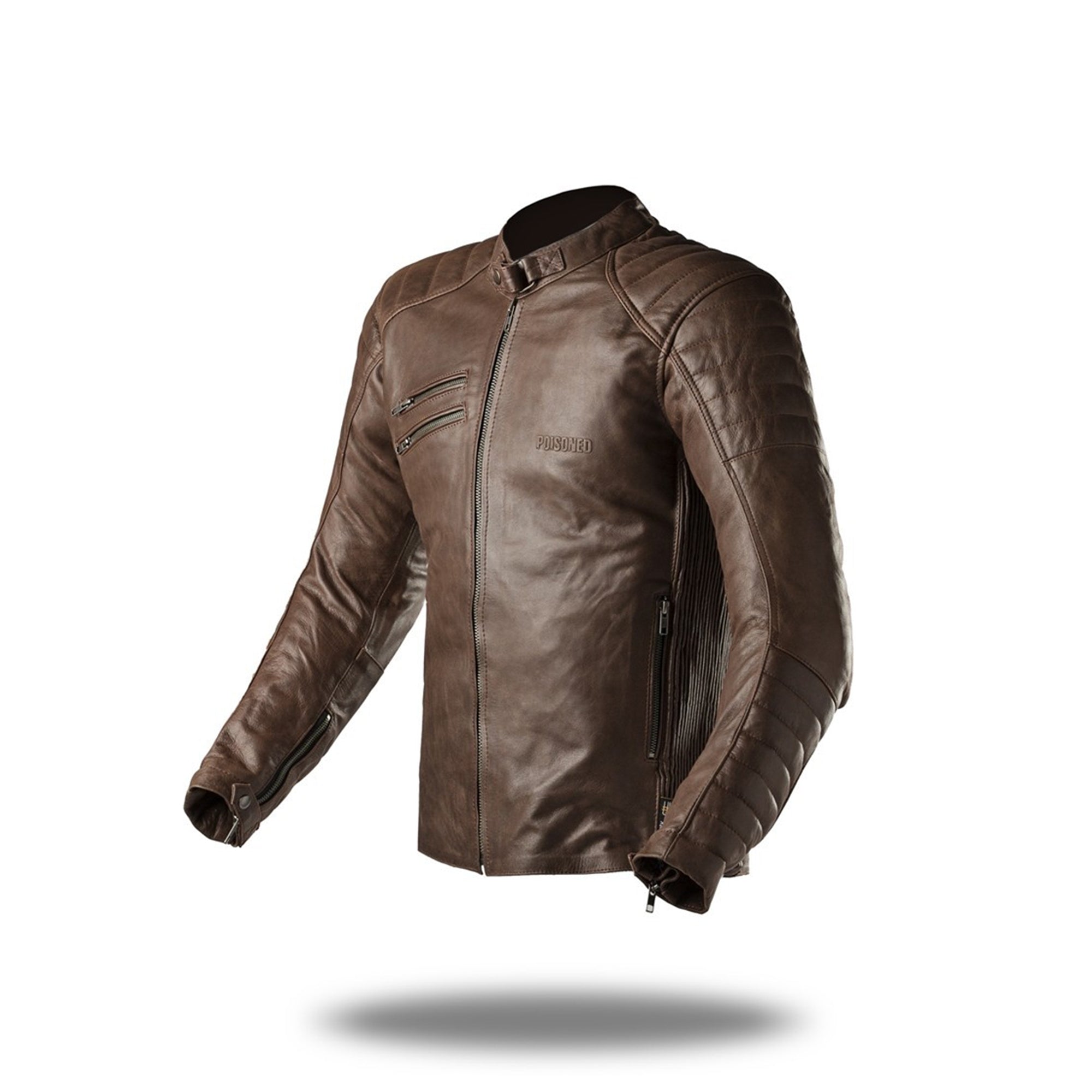  Poisoned - Oscar Brown Leather JACKET - SECURTEX MOTOR SL (t/a MaximoMoto)