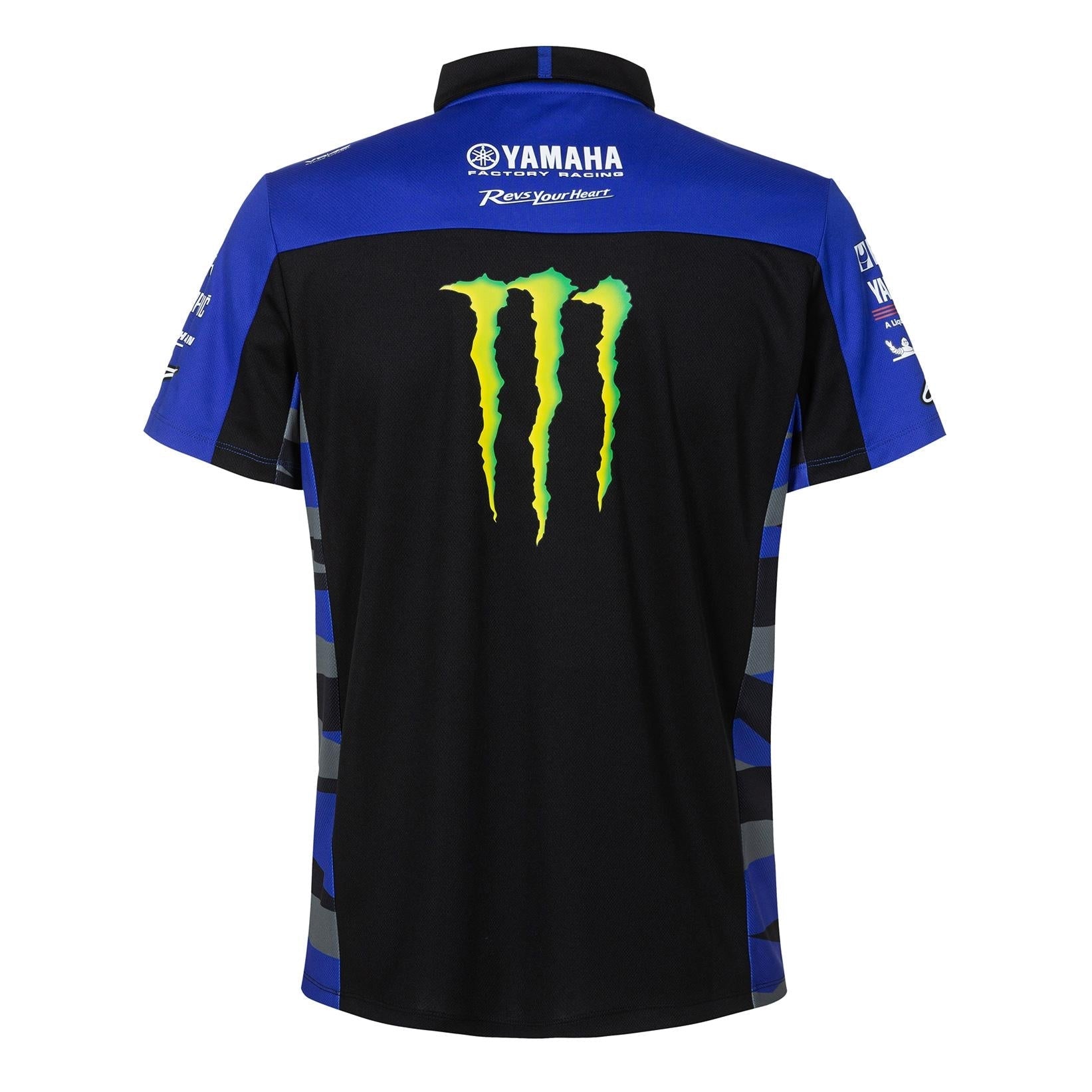  YAMAHA - MONSTER REPLICA MENS POLO BLACK/BLUE - SECURTEX MOTOR SL (t/a MaximoMoto)