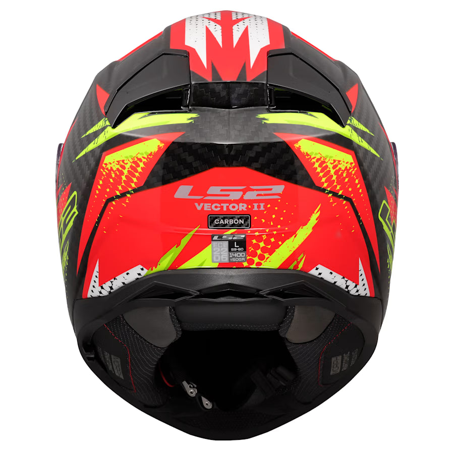 LS2 FF811 Vector II Carbon Touring Motorcycle Helmet Tantic Red H-V Yellow