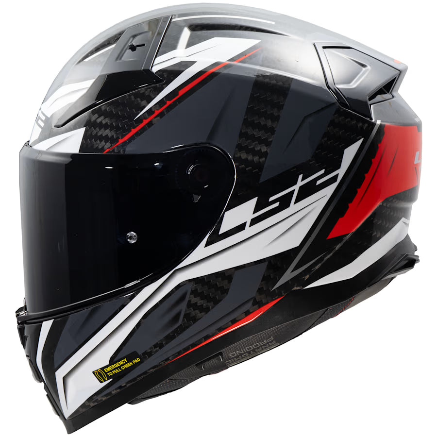 LS2 FF811 Vector II Full Face Motorcycle Helmet  Savage White Red Grey
