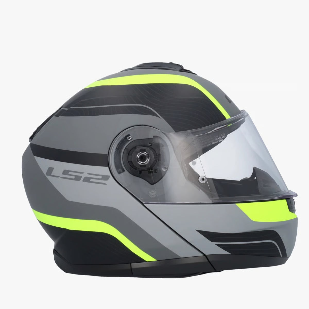 LS2 FF908 STROBE II MONZA MODULAR HELMET M.BLACK H-V YELLOW